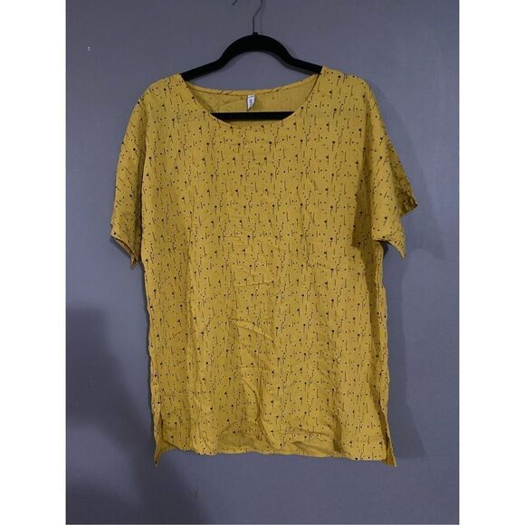 Misslook Mustard Yellow Shooting Star Top Size Large - Picture 1 of 4